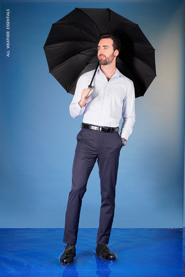 Buy Men Navy Super Slim Fit Stripe Flat Front Formal Trousers Online -  749694 | Louis Philippe